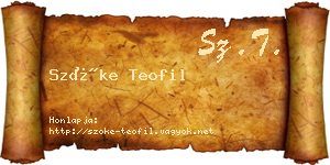 Szőke Teofil névjegykártya